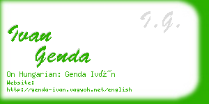 ivan genda business card